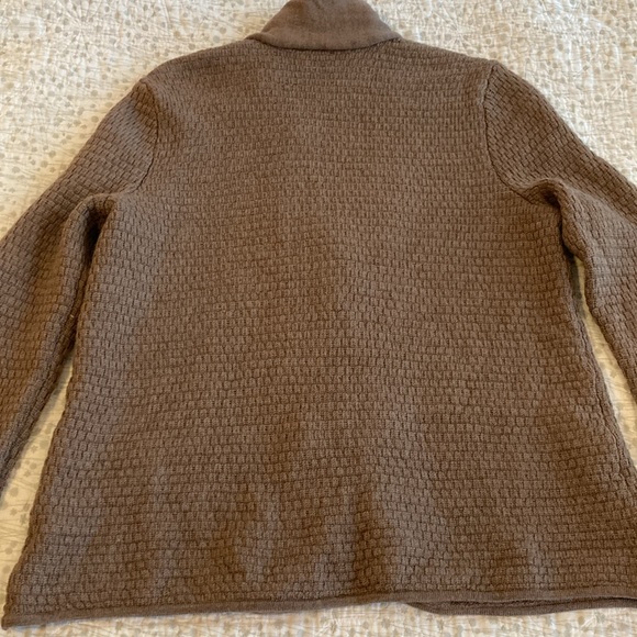 Talbot’s Taupe Brown Merino Sweater Knit Blazer Cardigan - Picture 8 of 8